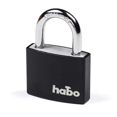 Hänglås 703 Alu. 43x6 mm, CC 22 mm, Svart