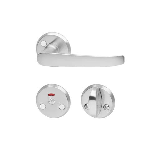 Dörrhandtag A1871 inkl. WC-beslag Borstad krom