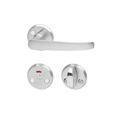 Dörrhandtag A1871 inkl. WC-beslag Borstad krom