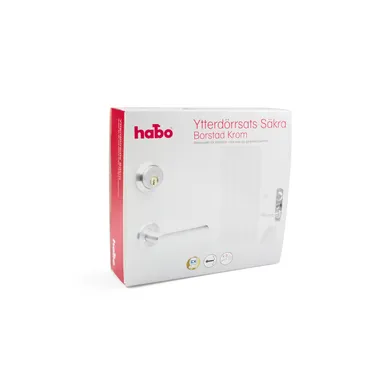 Ytterdörrsats Säkra u. låshus Borstad krom