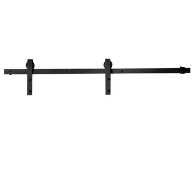 Skjutdörrsbeslag Retro - Frontmonterad Svart