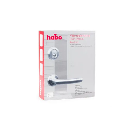 Ytterdörrsats utan låshus, Atlanta Rostfritt