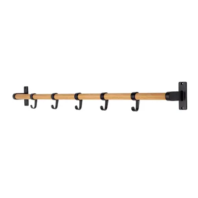 Kroklist Elegant Svart/Ek, 5 krokar