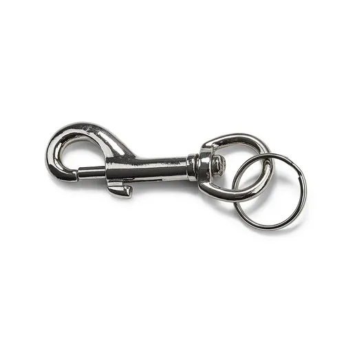 Karbinhake m. nyckelring 78 mm, Nickel