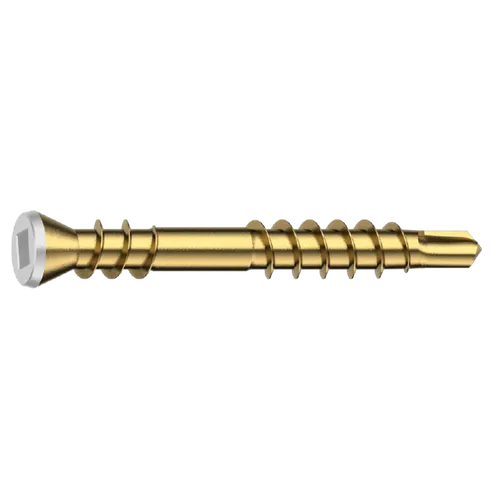 Sockelskruv m. borrspets & motgänga 4,2x45 mm, Vit, 250 st/frp