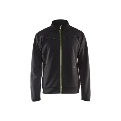 Tröja med dragkedja, Svart/Gul Strl. L