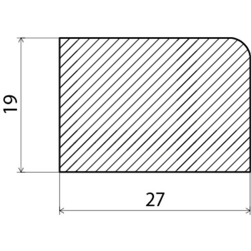 Salningslist vitmålad furu 19x27 mm, 2200 mm