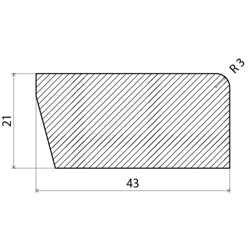 Salningslist vitmålad furu 21x43 mm, 2200 mm