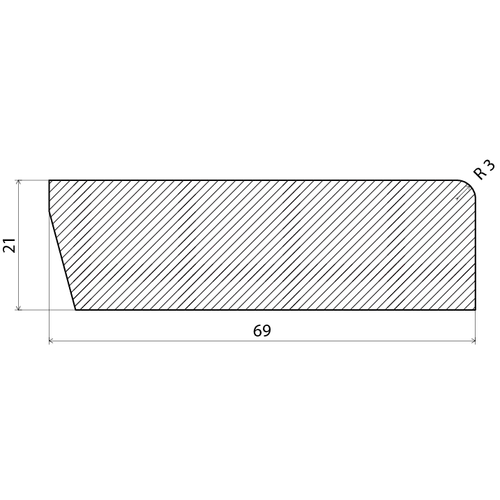 Salningslist vitmålad furu 21x69 mm, 2200 mm