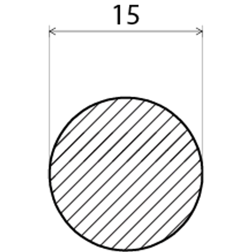 Rundstav obehandlad furu 15 mm, Löpmeter