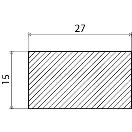 Planhyvlad obehandlad furu 15 mm 15x27 mm, 1000 mm