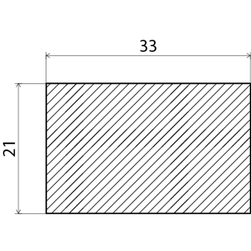 Planhyvlad obehandlad furu 21 mm 21x33 mm, Löpmeter