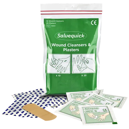 Savett sårtvättare och plåster