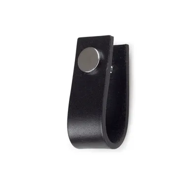 Kökshandtag Svea läder Svart, Krom, 1-pack