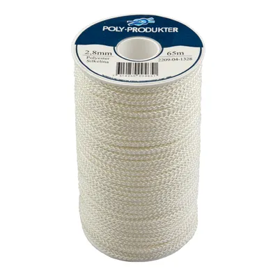 Polyestersilkelina flätad vit Ø 2,8 mm