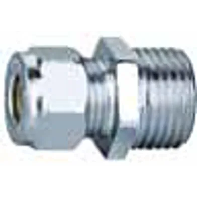 Klämringskoppling rak klämring/utv. gänga 12 mm x r15, krom