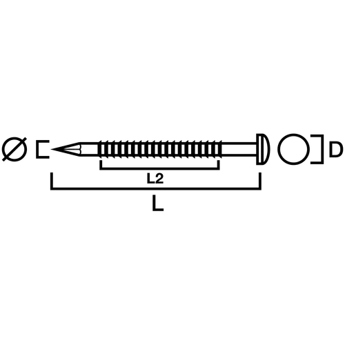 Kamspik rostfri A2 3,1x75 mm, 250 st/frp