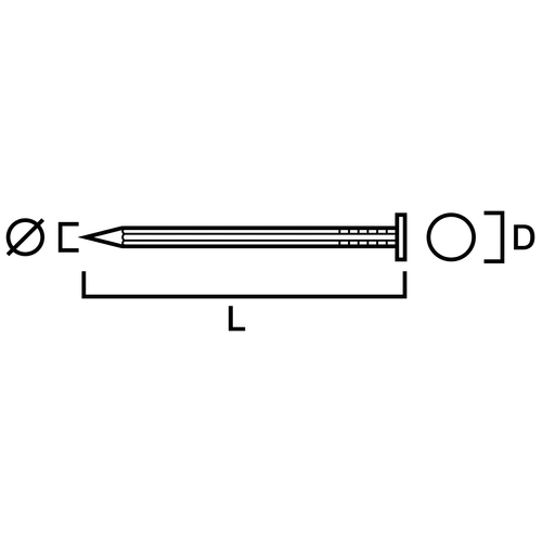 Trådspik FZV 2,8x75 mm, 250 st/frp
