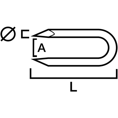 Krampa FZV 2,5x25 mm, 500 st/frp