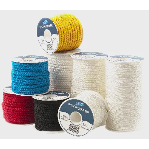 Polyestersilkelina flätad vit Ø 1,4 mm