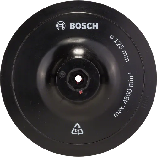 Sliptallrik m. kardborrfäste Ø 125 mm, Gummi