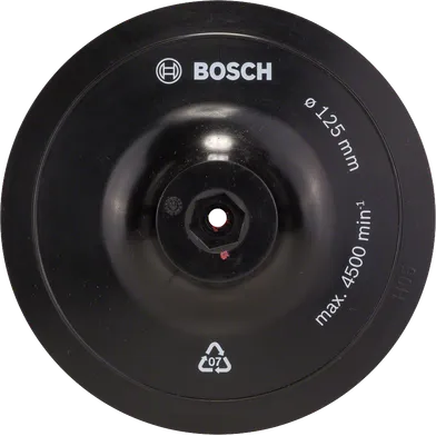 Sliptallrik m. kardborrfäste Ø 125 mm, Gummi