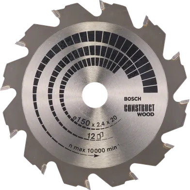 Cirkelsågklinga Construct Trä 150/20 mm, 12T