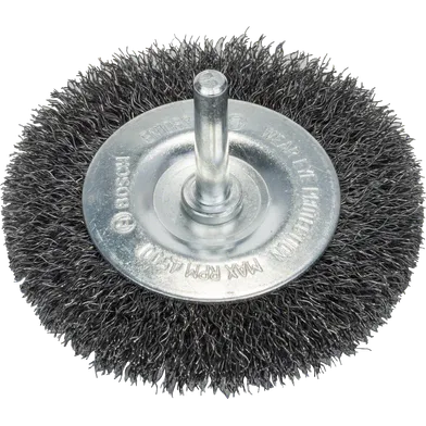 Skivstålborste, Ø 6 mm skaft Ø 75 mm, Medel