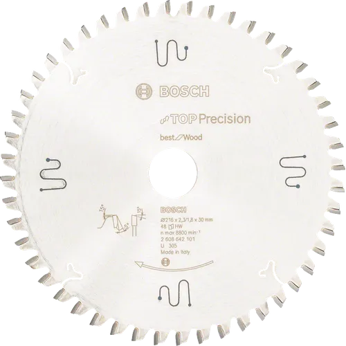Cirkelsågklinga Top Precision Trä 216/30 mm, 48T