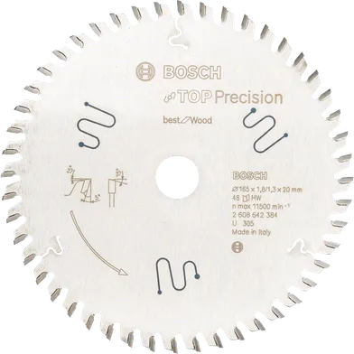Cirkelsågklinga Top Precision Trä 165/20 mm, 48T