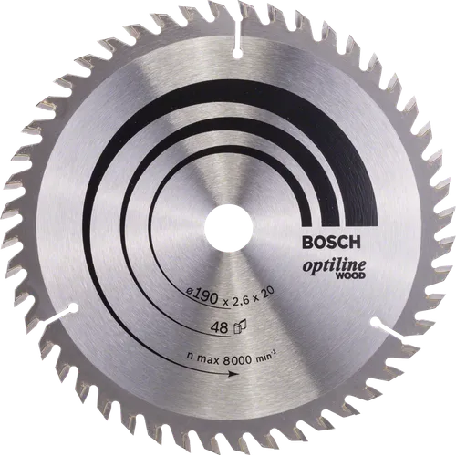 Cirkelsågklinga Optiline Trä 190/20 mm, 48T