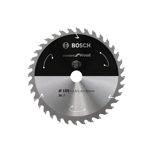 Cirkelsågklinga Standard f. batteridrift, Trä 165/20 mm, 36T