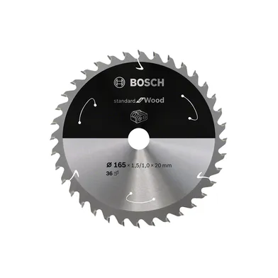 Cirkelsågklinga Standard f. batteridrift, Trä 165/20 mm, 36T