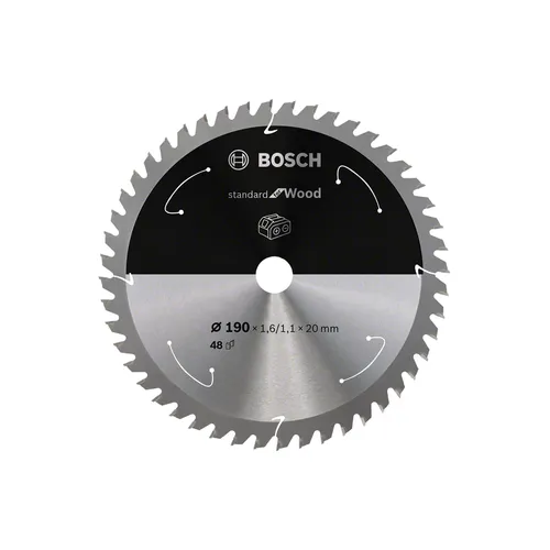 Cirkelsågklinga Standard f. batteridrift, Trä 190/20 mm, 48T