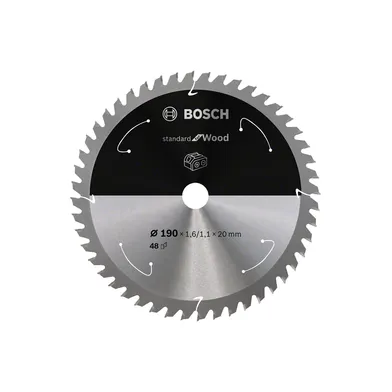 Cirkelsågklinga Standard f. batteridrift, Trä 190/20 mm, 48T