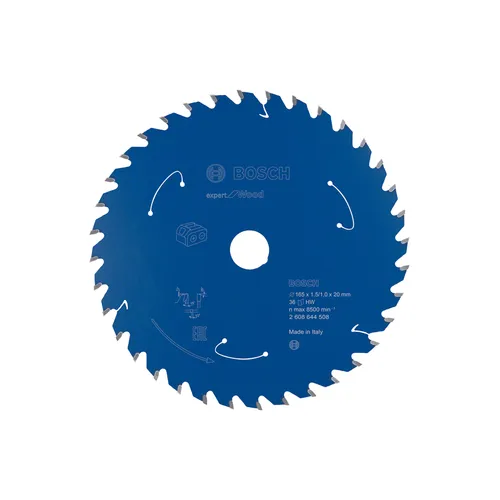 Cirkelsågklinga Expert f. batteridrift, Trä 165/20 mm, 36T