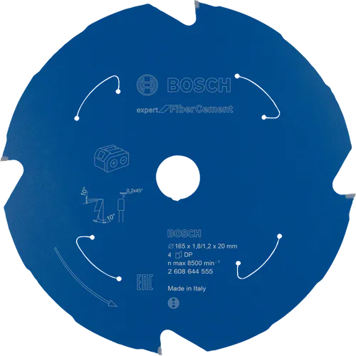 Cirkelsågklinga Expert f. batteridrift, Fibercement 165/20 mm, 4T