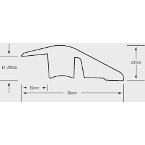 Nivålist 14-20 mm Ek lackad