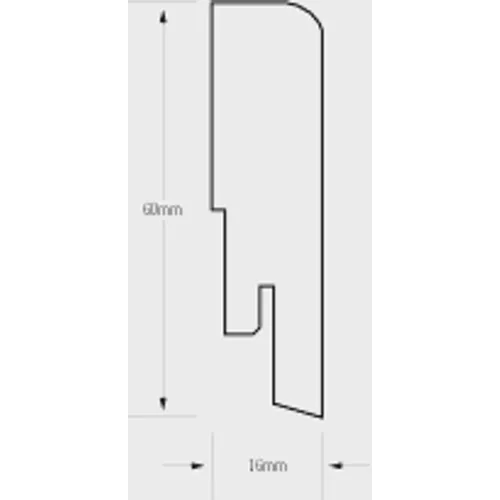 Fanérsockel ek mattlackad 16x60x2400 mm