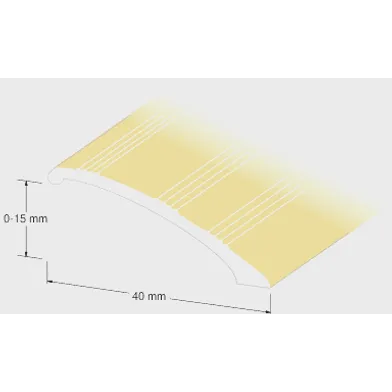 Nivålist 0-15 mm Rillad 100 cm, Guld, Nr 22