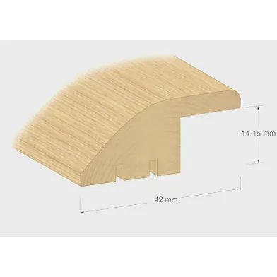 Nivålist 14-15 mm Ek 200 cm, Lackad, Nr 32