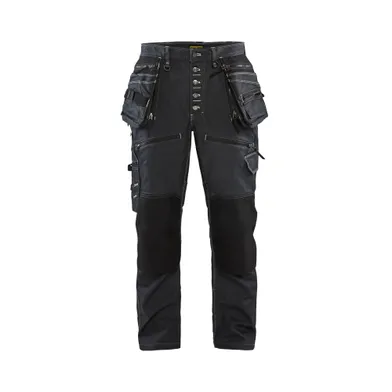 Hantverksbyxa Låg gren Denim m. stretch X1900, Marinblå/Svart Strl. C48