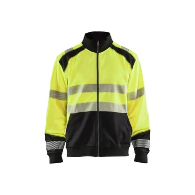 Varseltröja med dragkedja, Gul/Svart Strl. L