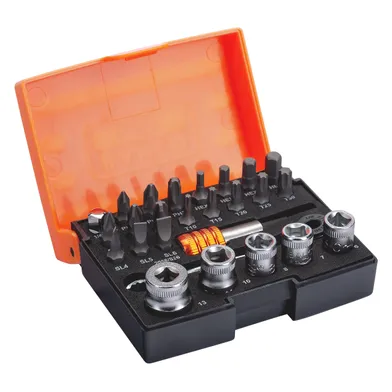 Bits- & hylssats m. spärrnyckel 26 delar