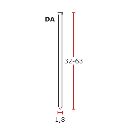 Dyckert 15 34° 1,8x63 mm, 3000 st
