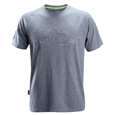 T-shirt 2580 Logo Strl. L, Gråblåmelerad