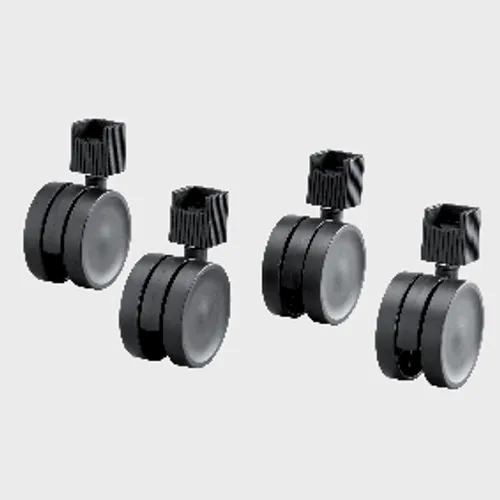Hjulsats t. backstativ Svart, 4-pack