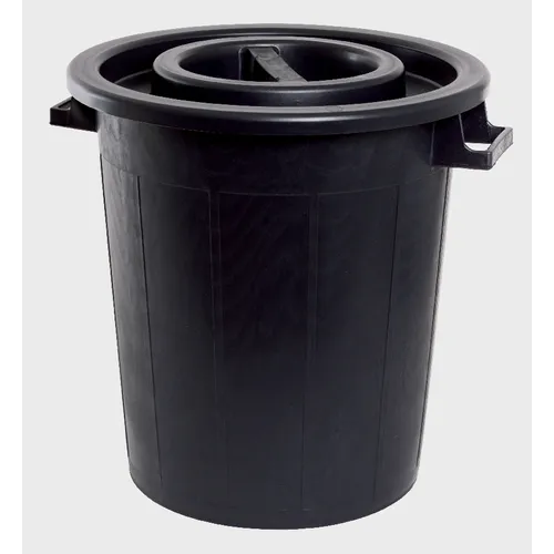 Tunna med lock 50 l, Svart