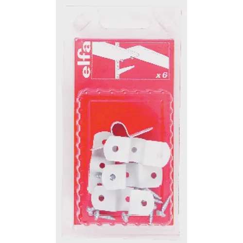 Skarvbeslag inkl. skruv Vit, 6-pack