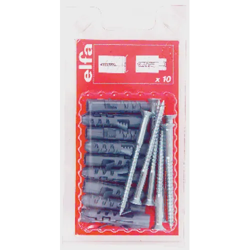 Skruv inkl. plugg f. bärlist 4,8x64 mm, 10-pack